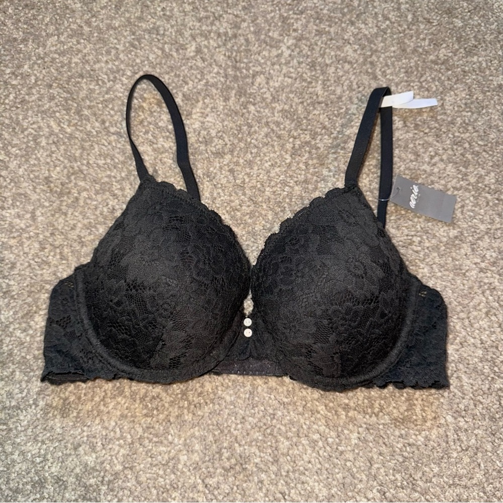 NWT Aerie Elegant Dark Gray Lace Bra